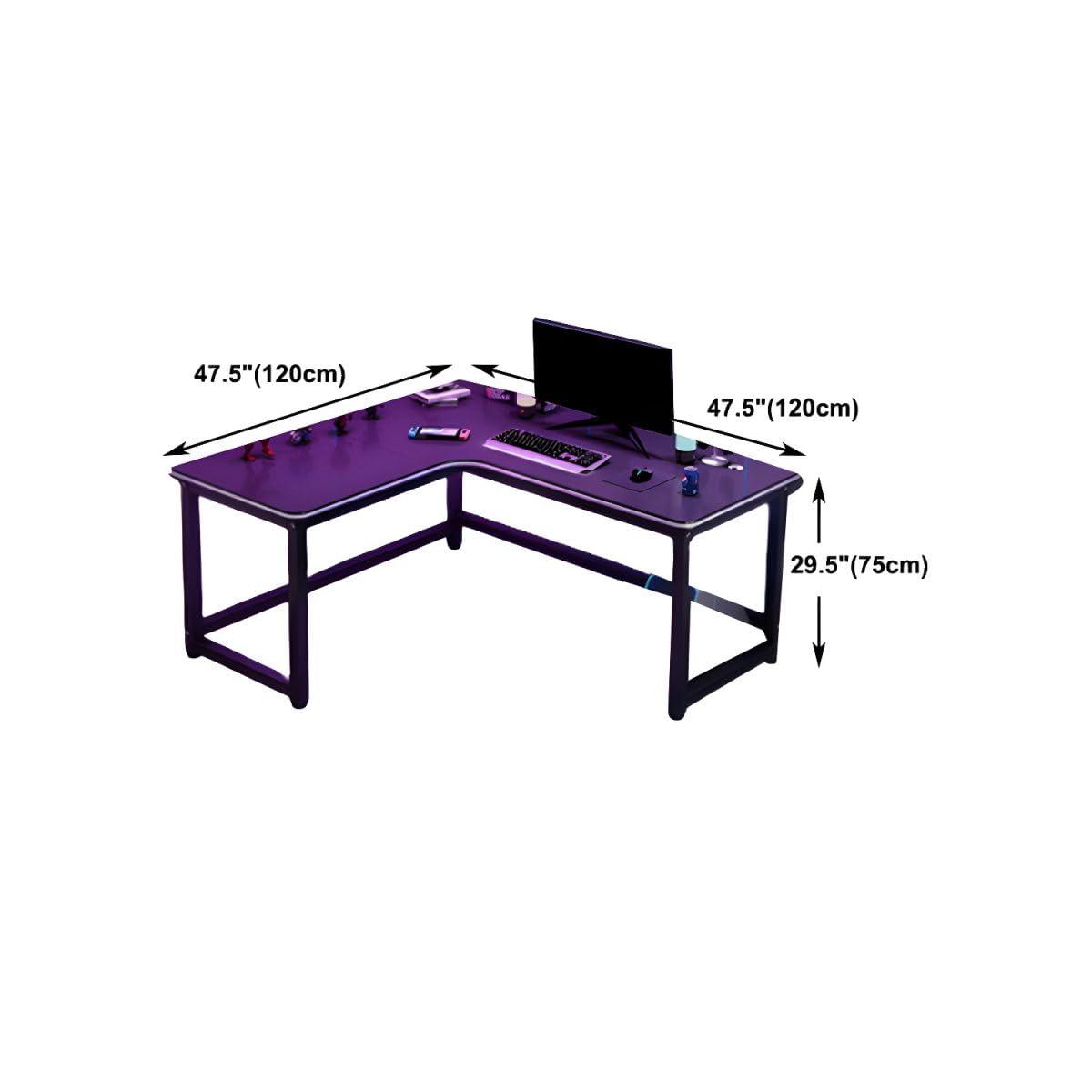 NIUYAO NIUYAO Modern Black Office Desk L-Shape Without Drawers Computer Writing Table Work Desk PC Table Home Office Corner Study Desk Without Chair (Left, 47" L x 47" W x 29.5" H)