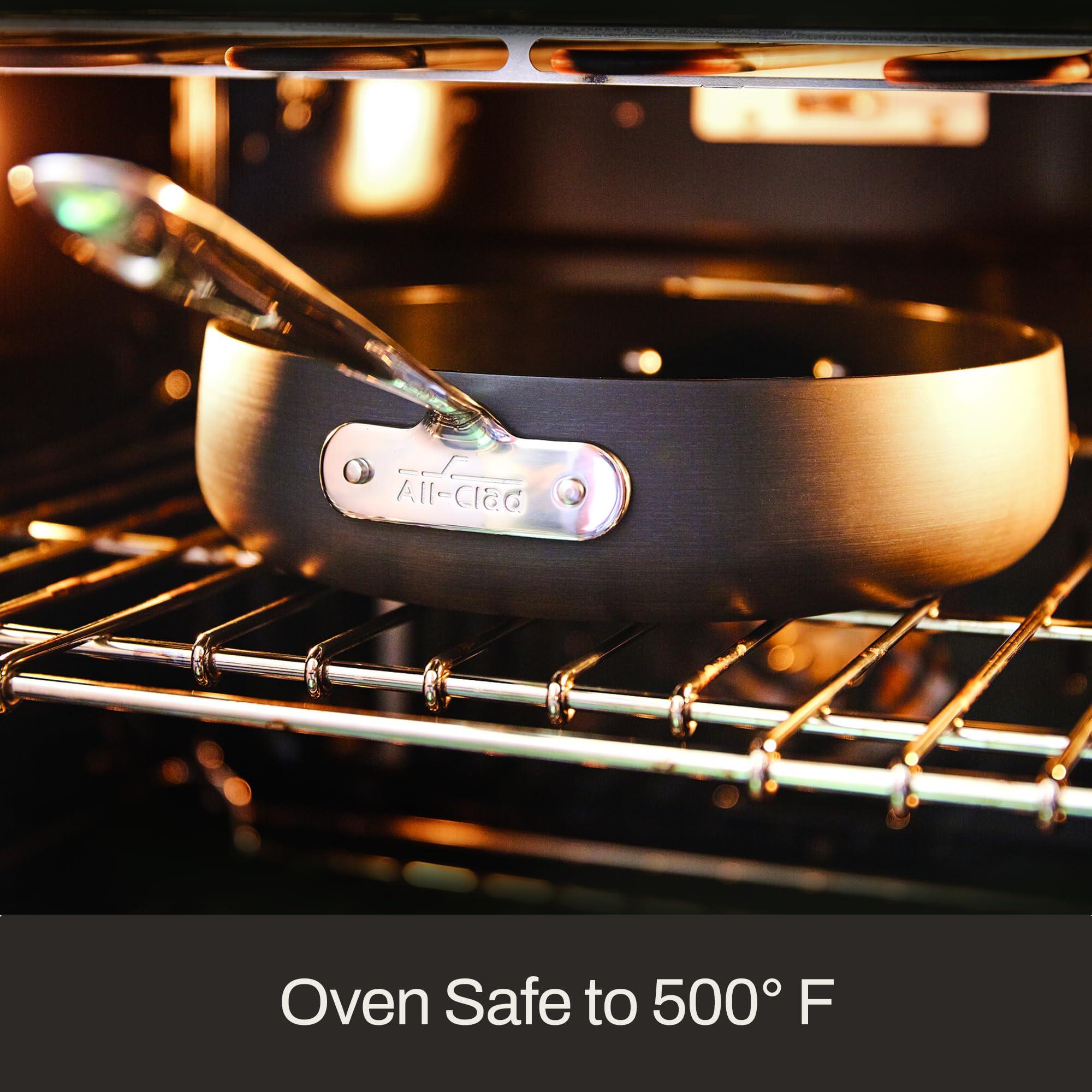 All-Clad All-Clad HA1 Hard Anodized Nonstick Griddle 11x11 Inch Oven Broiler Safe 500F, Lid Safe 350F Pots and Pans, Cookware Black