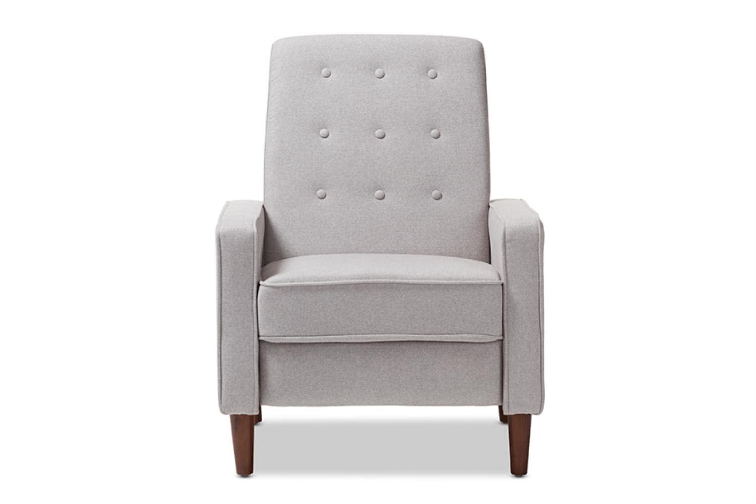 Baxton Studio Baxton Studio Mathias Mid-century Modern Light Grey Fabric Upholstered Lounge Chair
