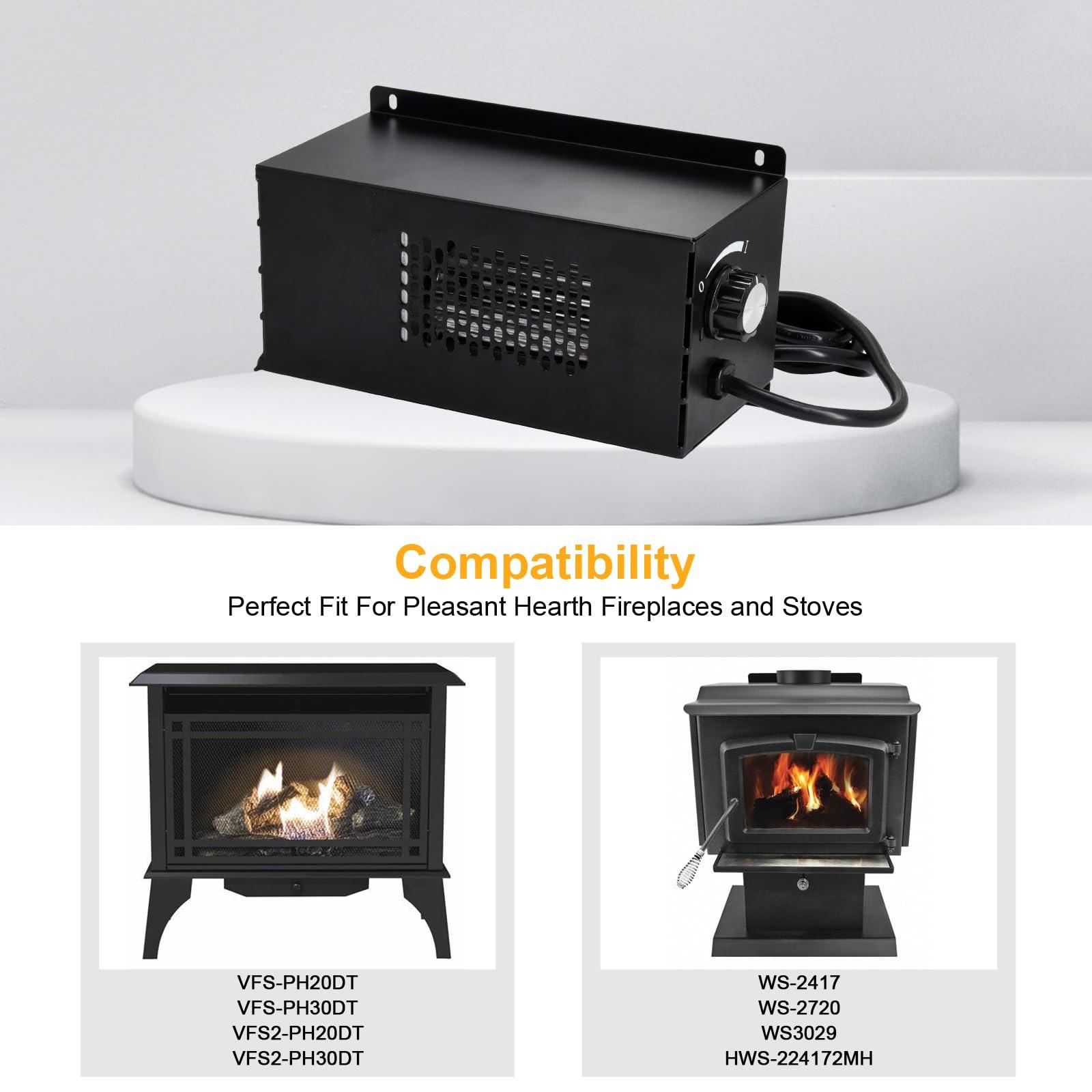 Criditpid Criditpid PBAR-2427 Fireplace Blower Fan Kit for Vent Free Stove or Wood Burning Stoves, Blower for GHP Group Pleasant Hearth VFS2-PH30DT, VFS2-PH20DT, VFS-PH20DT Fireplace