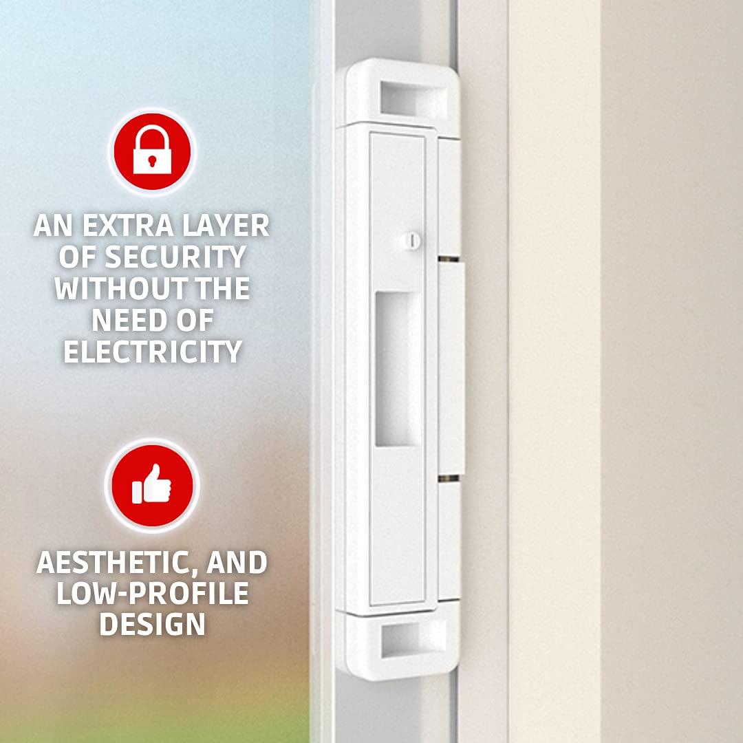 CAL Lock CAL Double Bolt Lock - Sliding Patio Door Locks - Child Proof Sliding Door Lock with Anti Lift Security Lock - Replaces Sliding Door Security Bar - Adjustable & Fits Most Doors (White)