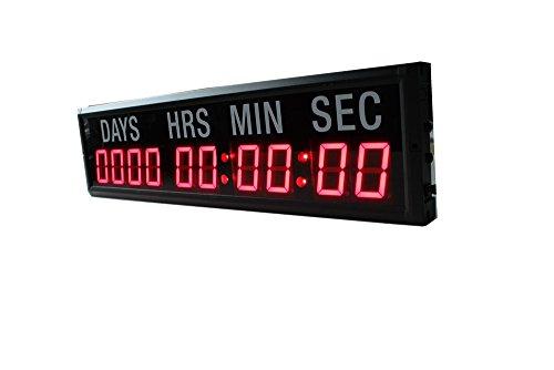 AZOOU AZOOU 2.3-inch 10 Digits with Red Color LED Timer Countdown/up Wall Mounted Clock with Days Hours Mins Secs