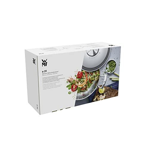 WMF WMF Wok Multiply 28cm with Metal lid, Stainless Steel, Silver, 57.5 x 33.2 x 20.3 cm