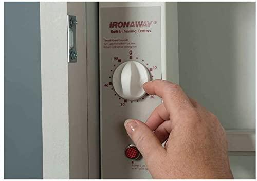 Iron-A-Way Iron-A-Way E-46-L Ironing Center - 46" Built-in Ironing Board with Electric System, Light, and Timer - Left Hinged Door - Flat White