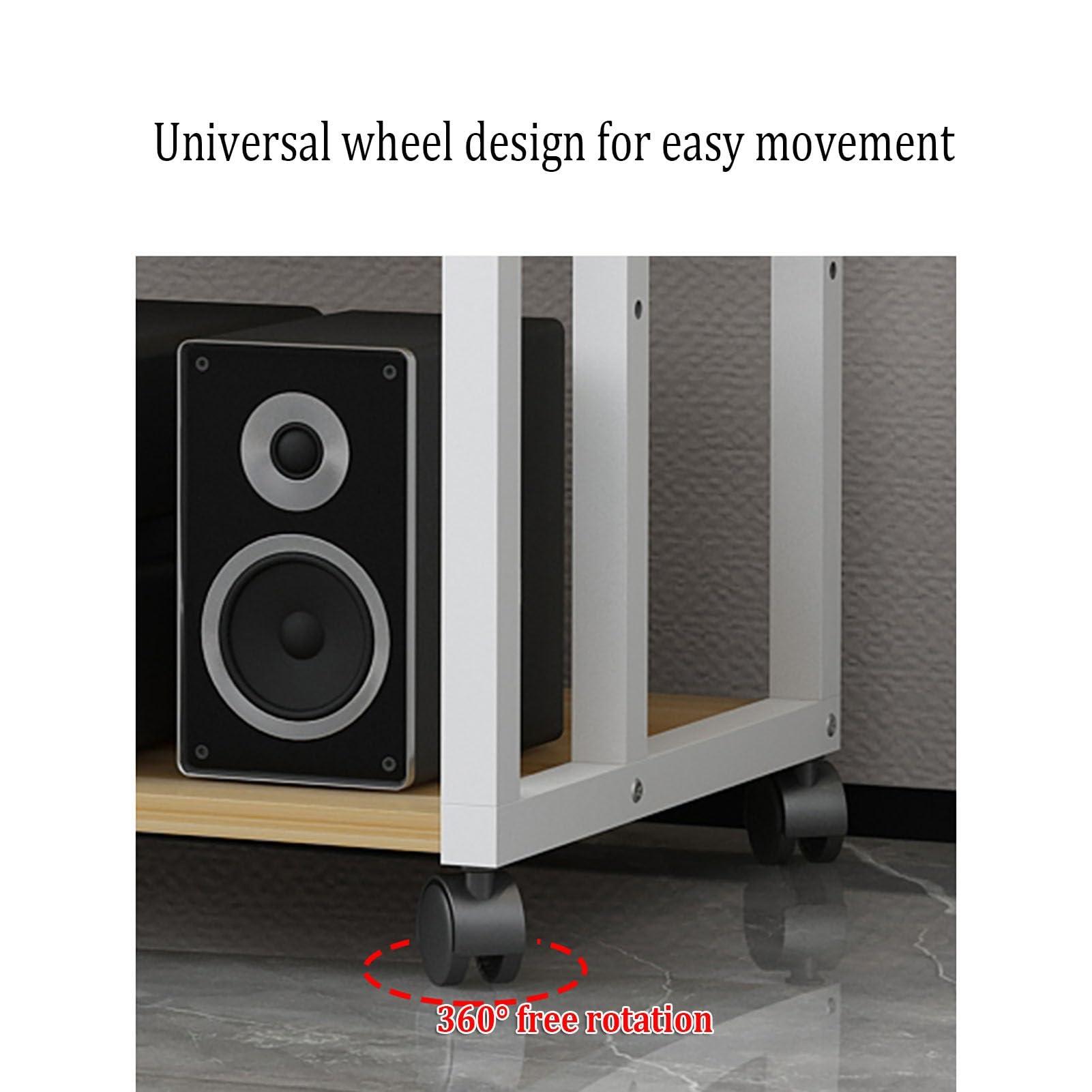 HOFSSI Media Storage Cabinet, 5-Tier Shelves Audio Video Media Stand Cabinet with Height Adjustable, for Store Cable Boxes, DVD Players, Streaming Devices, Home Theater Receivers,Black