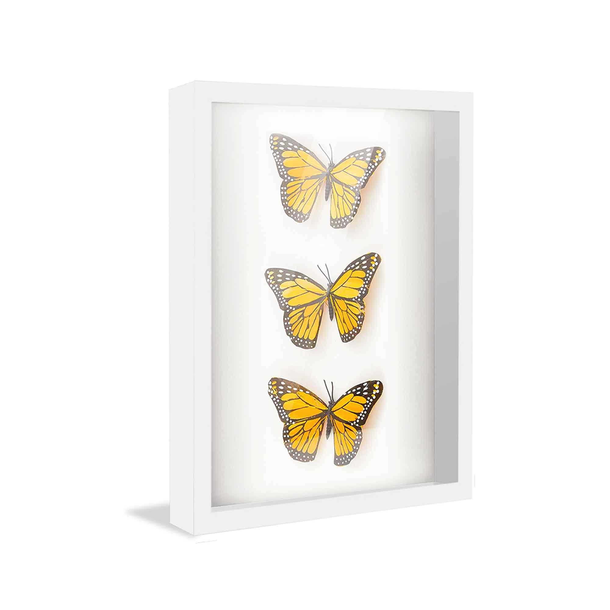 CustomPictureFrames.com 18x7 Shadow Box High Gloss White Display Frame | 1.625 Inches Deep | 1 Inch Moulding Width | Solid Wood | UV Resistant Acrylic Plexiglass, Acid Free Foamboard Backing and Hanging Hardware Included