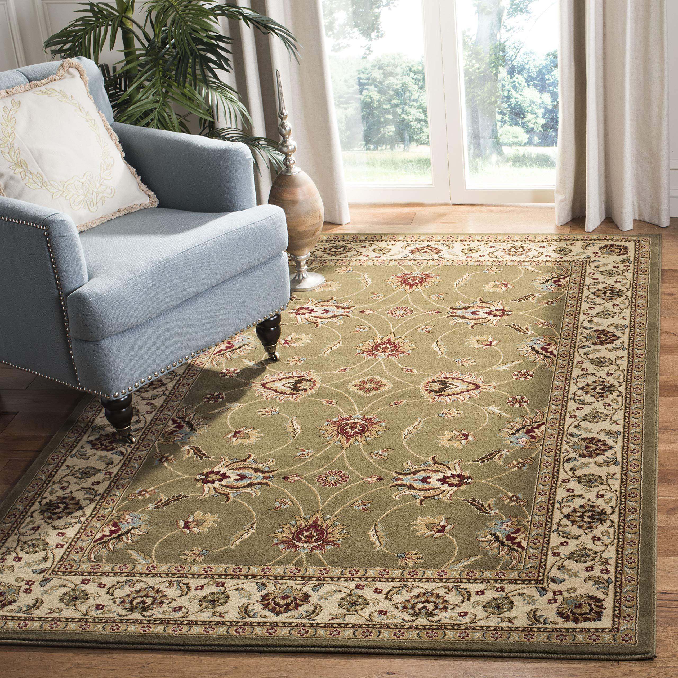 Safavieh SAFAVIEH Lyndhurst Collection Area Rug - 5'3" x 7'6", Green & Ivory, Traditional Oriental Design, Non-Shedding & Easy Care, Ideal for High Traffic Areas in Living Room, Bedroom (LNH553-5212)