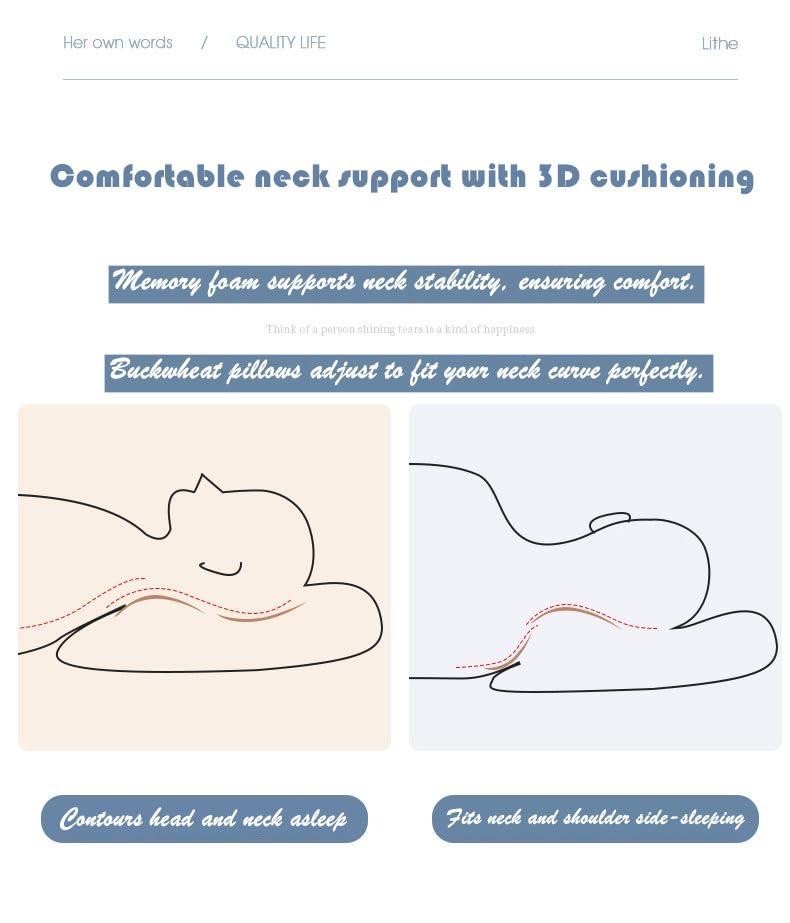 OvOHapia OvOHapia Japanese Buckwheat Pillows, Japanese Buckwheat Pillows for Sleeping, Comfy Comfy Buckwheat Pillow (Blue,21 * 11in)