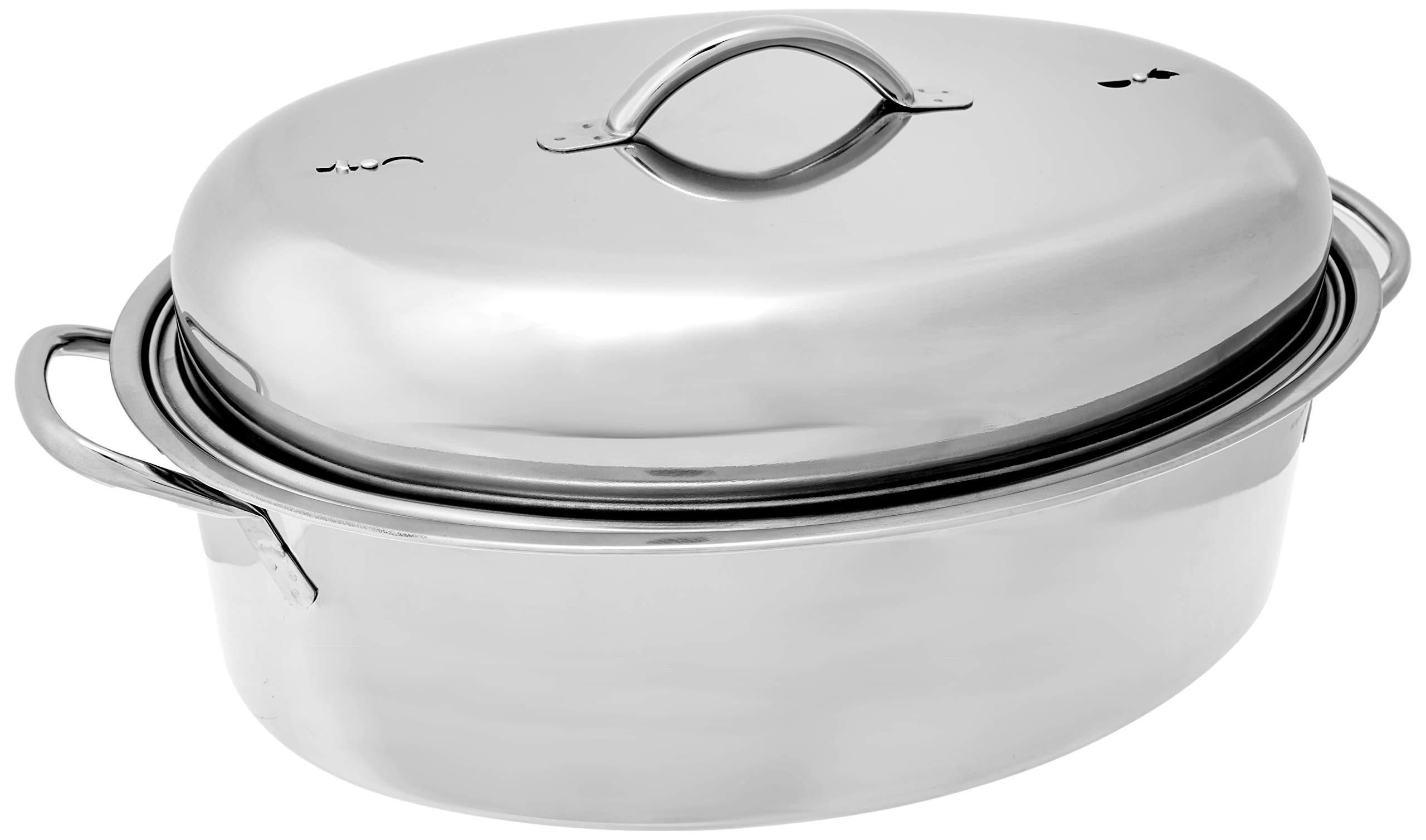 Fox Run Fox Run Oval Roaster Set, Stainless Steel, 10-Quart