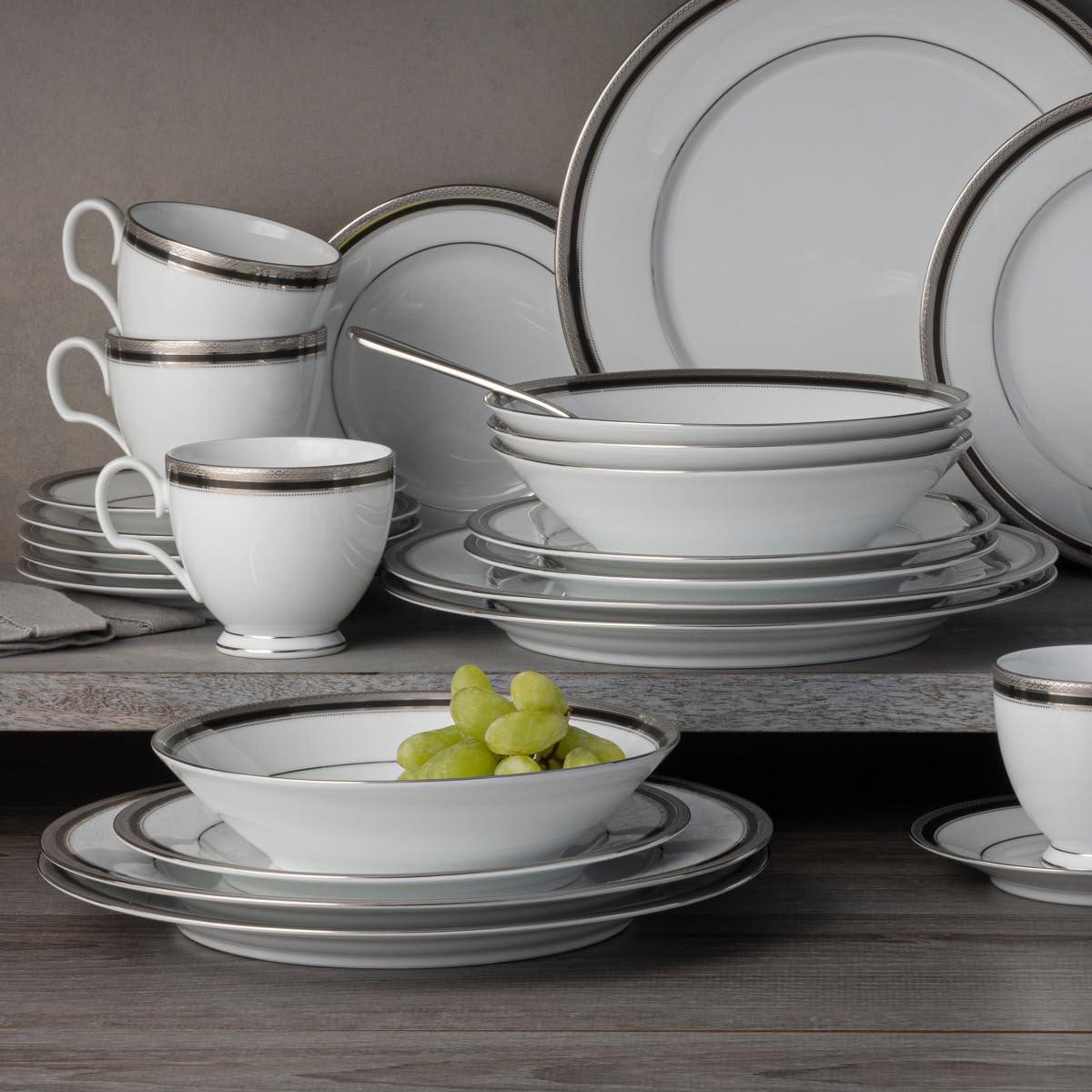 Noritake Noritake Austin Platinum 50-Piece Dinnerware Set, Service for 8