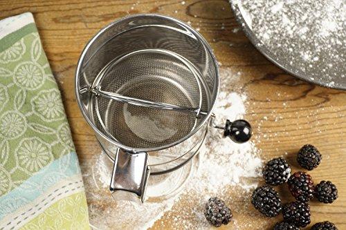 RSVP International RSVP International Endurance® Stainless Steel Crank Style Flour Sifter, 5 Cup | Sift Flour & Dry Ingredients for Baking | Manual Crank | Dishwasher Safe,Silver