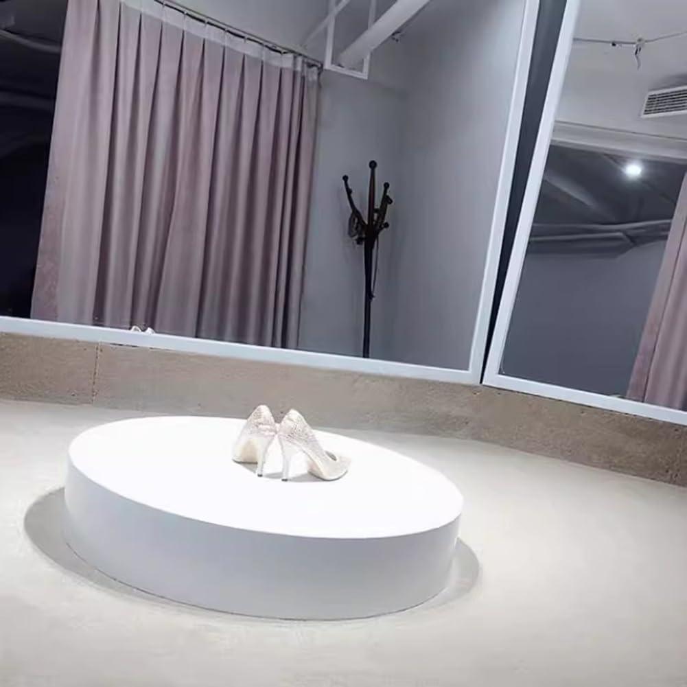 Rygcrud Display Risers for Clothing Store & Boutiques & Bridal Shop, Cylinder Pedestal Stands Boxes Platform Base Plinths for Mannequin/Shoe/Bags/Figures Show (Color : White, Size : 19.7x5.9in)