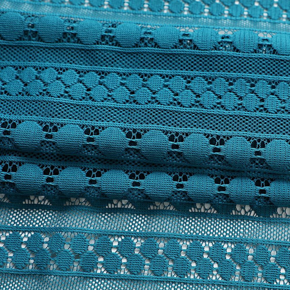 AZIMUZIXI AZIMUZIXI Polka Dot Lace Curtains 108 Inches Long 2 Panels for Bedroom Living Room,Extra Long Geometric Hollow Privacy Rod Pocket Sheer Window Curtains & Drapes,Blue 59''W x 108''L