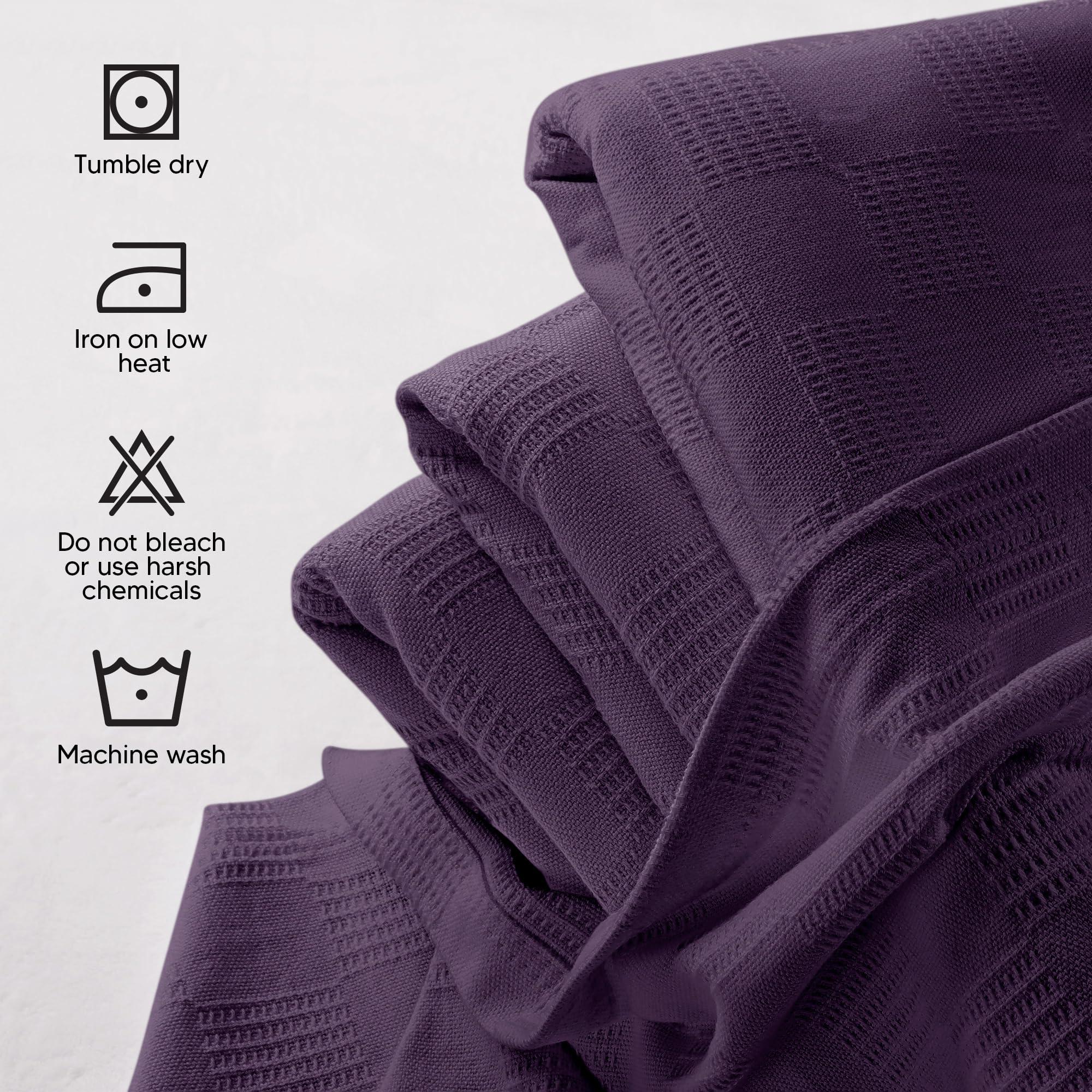 Utopia Bedding Utopia Bedding Plum 100% Cotton Blanket [Queen Size - 90x90 Inch] 350GSM Lightweight, Soft and Breathable Thermal Blanket for All Seasons