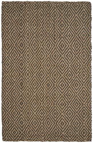 Safavieh SAFAVIEH Natural Fiber Collection Area Rug - 5\' x 8\', Natural & Grey, Handmade Jute, Ideal for High Traffic Areas in Living Room, Bedroom (NF181D)
