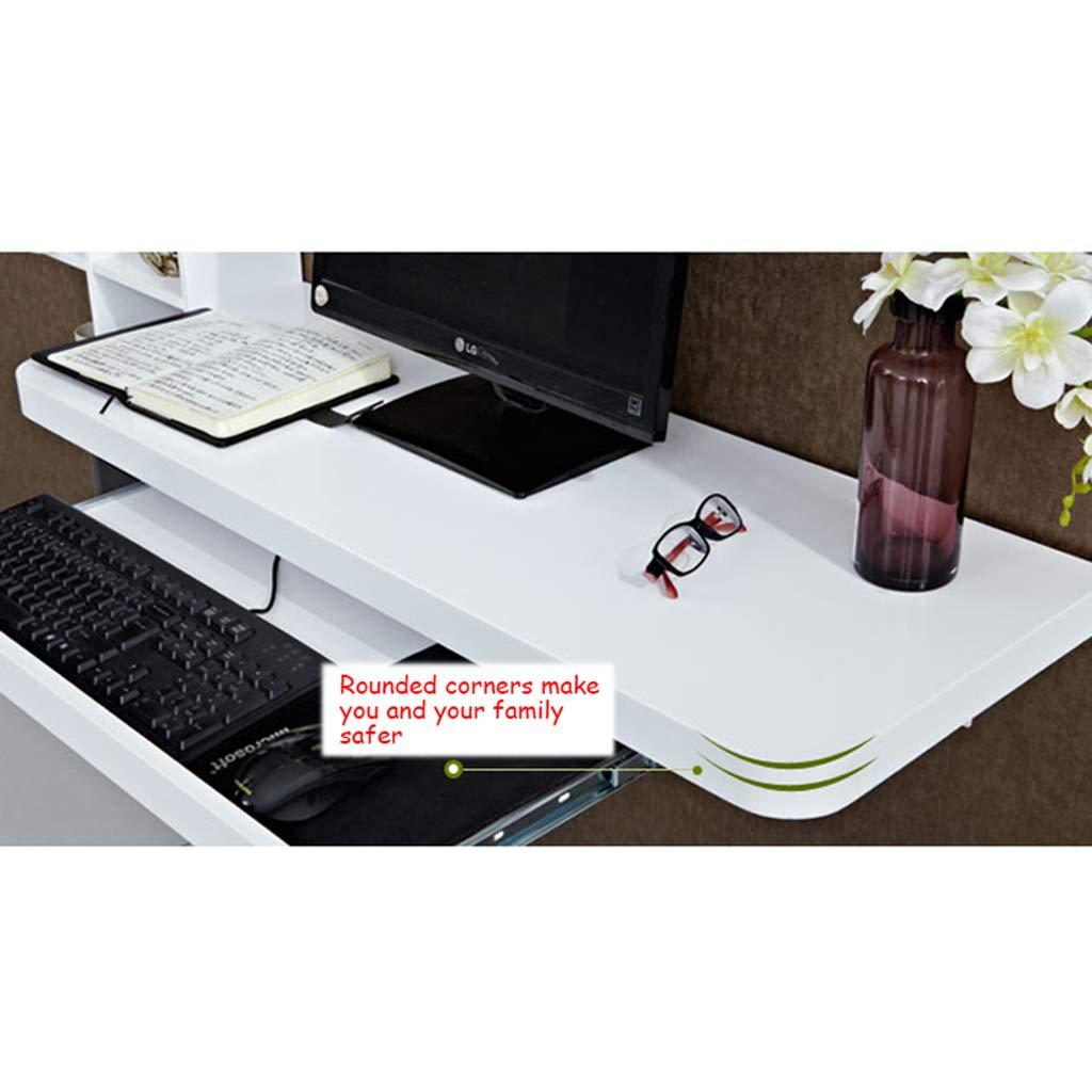 WZHONG WZHONG Wall Floating Computer Desk Table Study Writing Desk Portable Laptop Desk with Main Frame and Adjustable Keyboard Tray (Size : 80cm)