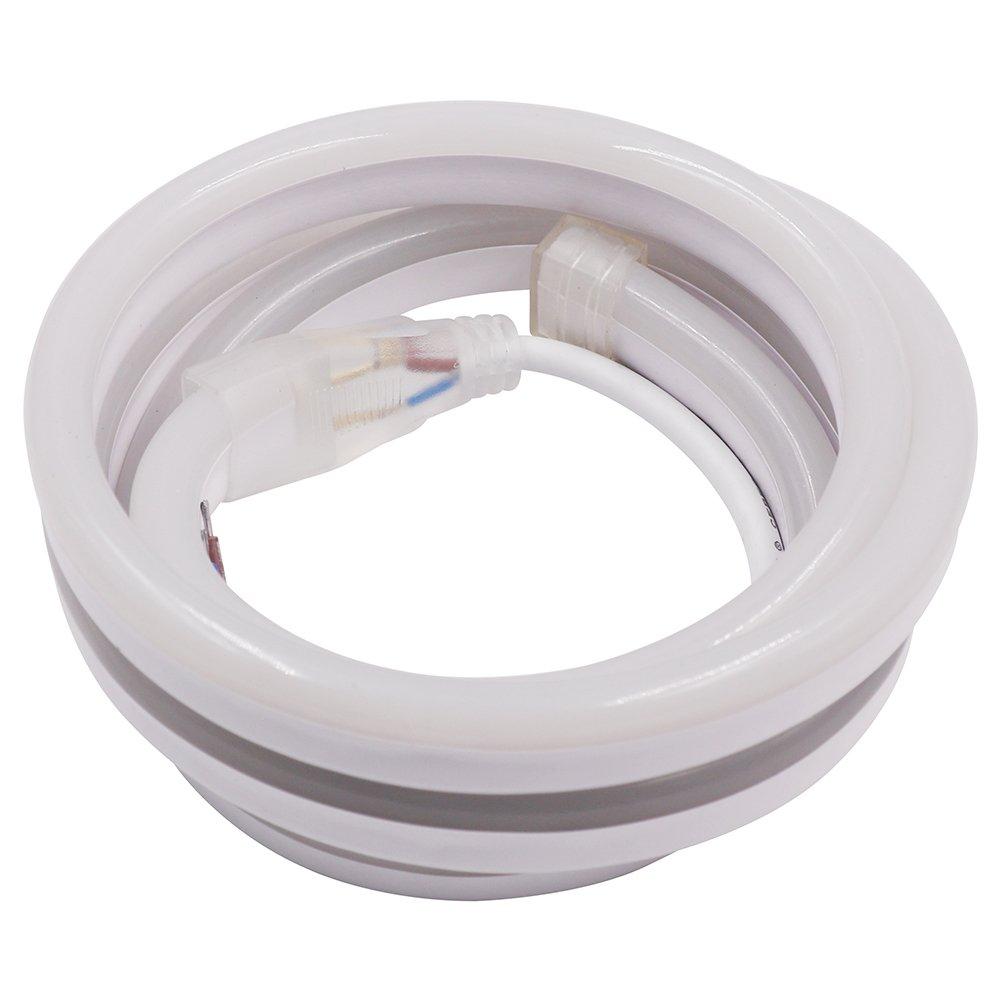 XUNATA XUNATA 6.6ft LED Neon Rope Light, Waterproof Yellow Tube DC 12V 240 LEDs SMD 2835 Flexible LED Strip Lights for Garden Patio Party Christmas Thanksgiving Outdoor Decoration (Warm White)