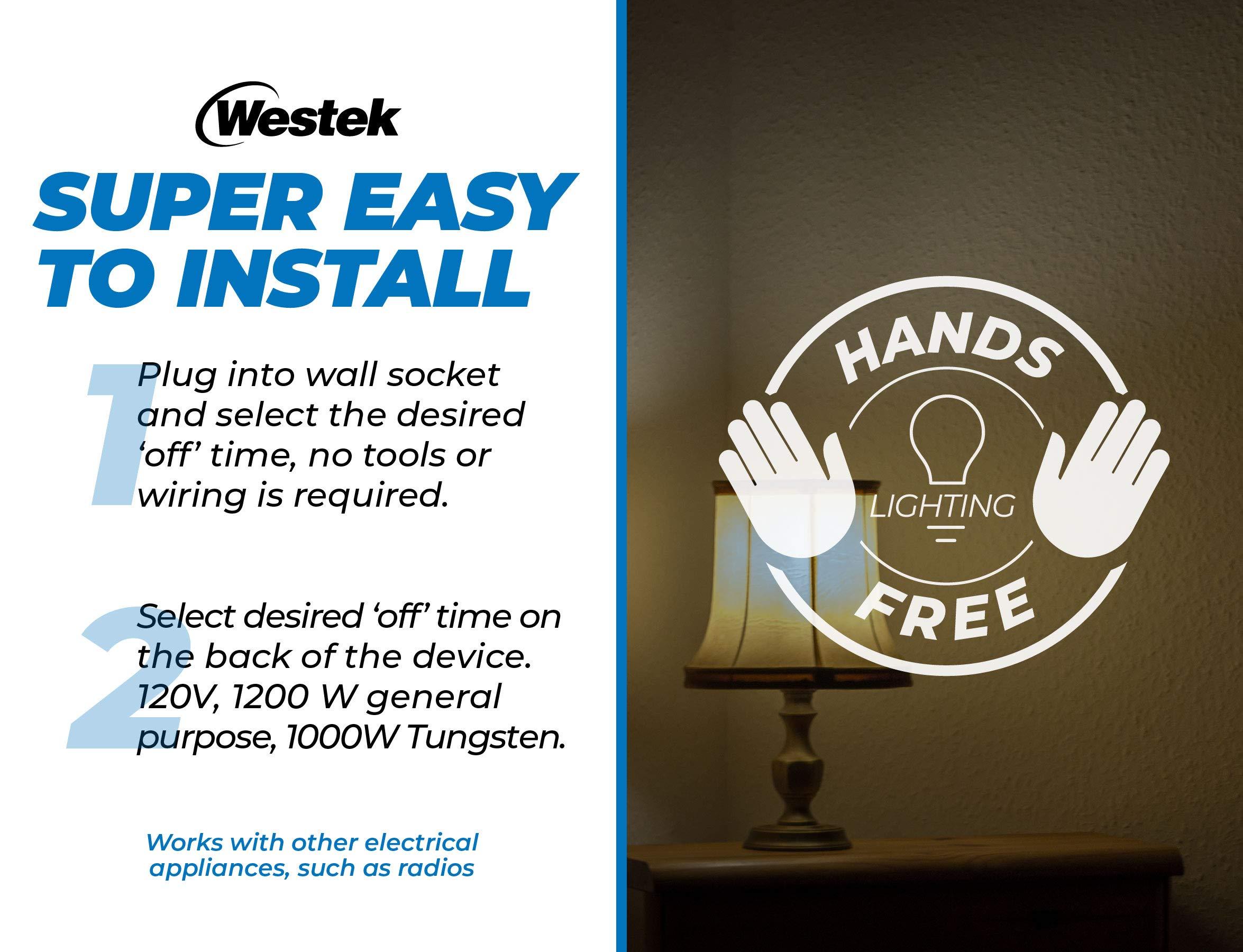 Westek Westek MLC12BC-4 Indoor Plug-in Corded Motion Activated Light Control, Single, White