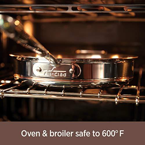 All-Clad All-Clad Copper Core 5-Ply Stainless Steel Stockpot 8 Quart Induction Oven Broiler Safe 600F Pots and Pans, Cookware Silver