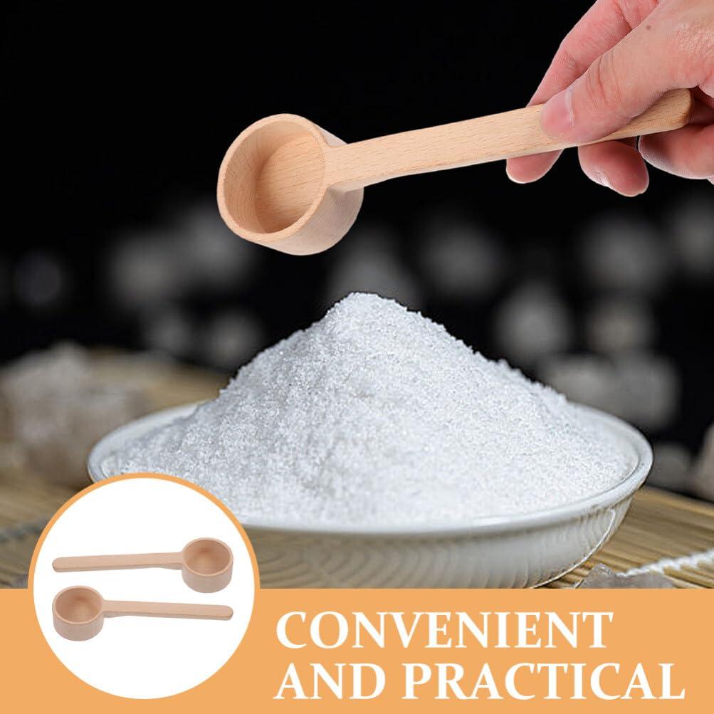 Cabilock Cabilock Long Tea Spoons Long Handle Measuring Spoons Set 2pcs Cooking Spoons Salt Spoon Wood Salt Spoon Milk Powder Spoon Wood Long Handle Spoon Wooden Tea Scoop