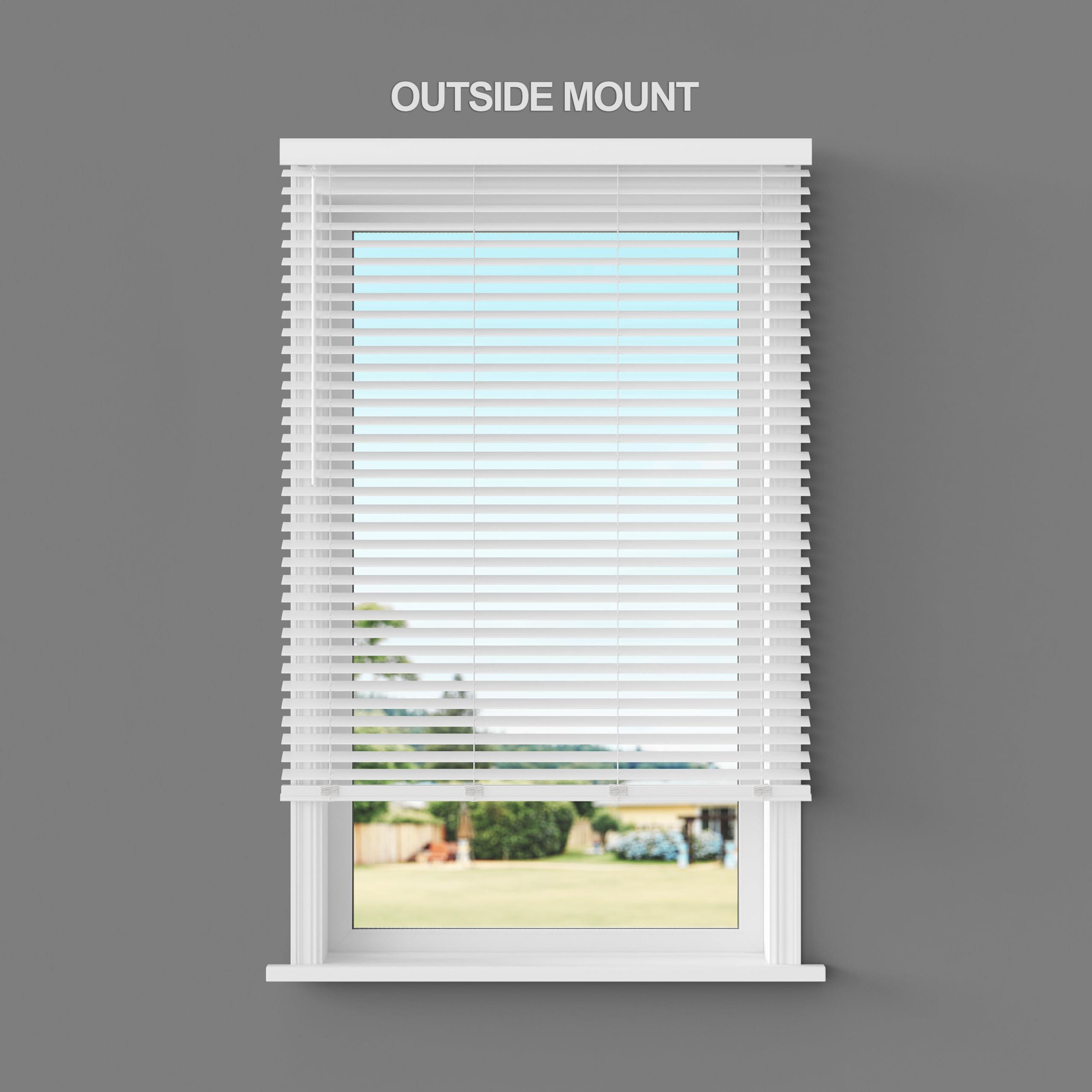 Lumino 2 Inch Cordless Room Darkening Faux Wood Blind - 53" W x 72" L - White, Over 1,000 Custom Sizes Starting at 18.97, Inside or Outside Mount, Venetian Shades for Interior Windows by Lumino