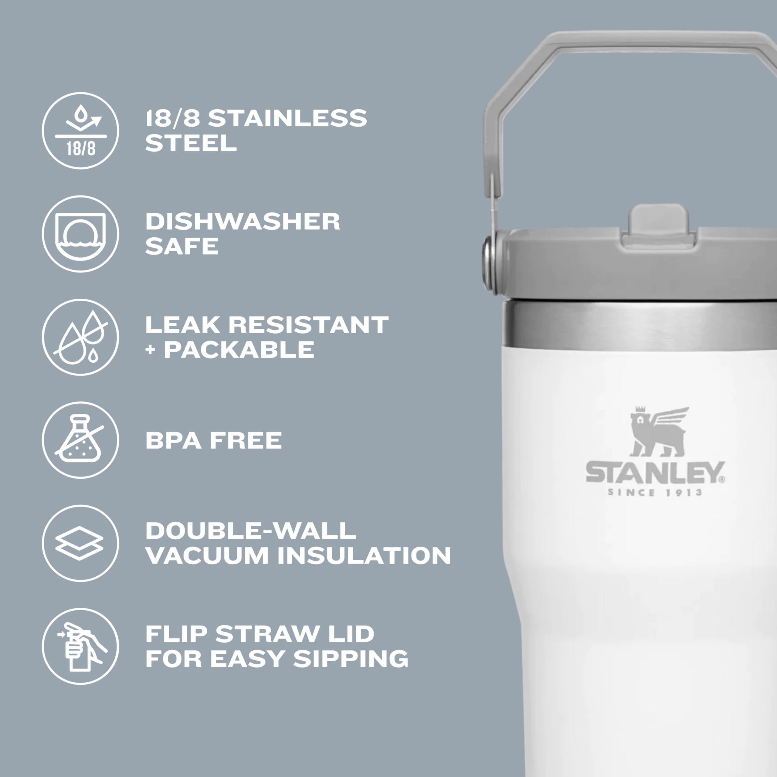 STANLEY Stanley IceFlow Flip Straw Tumbler with Handle 20 oz | Twist On Lid and Flip Up Straw | Leak Resistant Water Bottle | Insulated Stainless Steel |BPA-Free | Fog