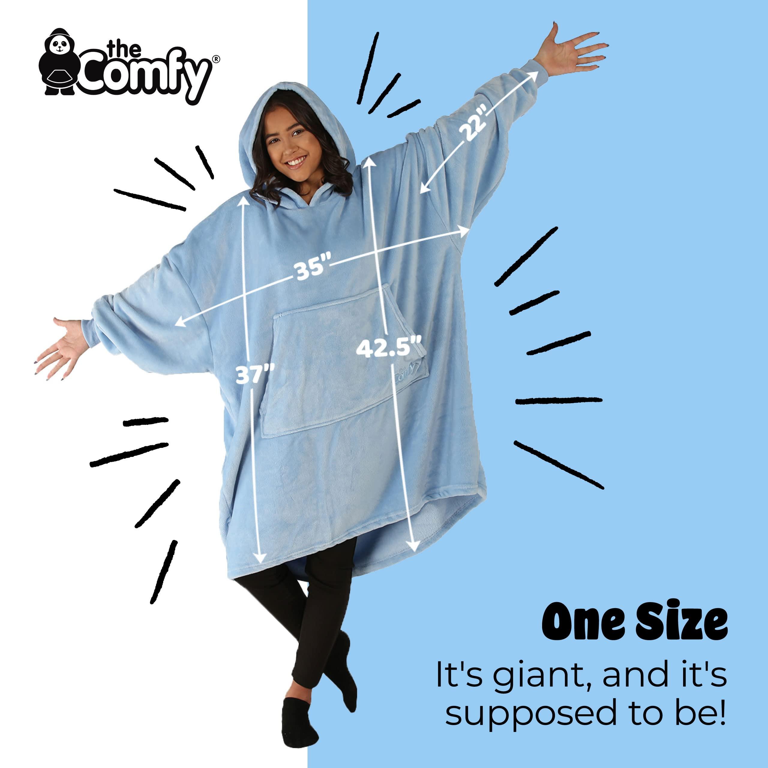 THE COMFY THE COMFY Dream | Lightweight Microfiber Fleece Wearable Blanket, Oversized Design with Hood from Shark Tank, Soft Oversized Pocket Blanket, Warm and Cozy Gifts