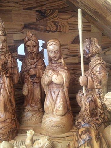Holy Land Imports Olive Wood Deluxe Nativity Set (12 Pieces Set)