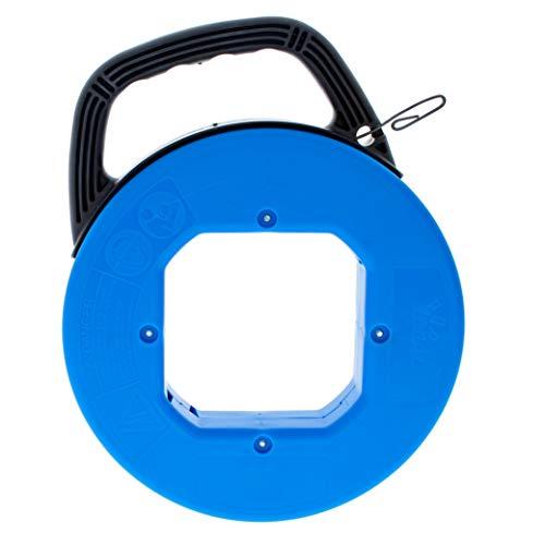 Ideal Industries IDEAL Electrical 31-033 Blued Steel Fish Tape – 50 ft. Blued Steel Fish Tape w/ Formed Hook & Tuff-Grip Pro Case, Non-Oily Finish, Laser Etched Increments