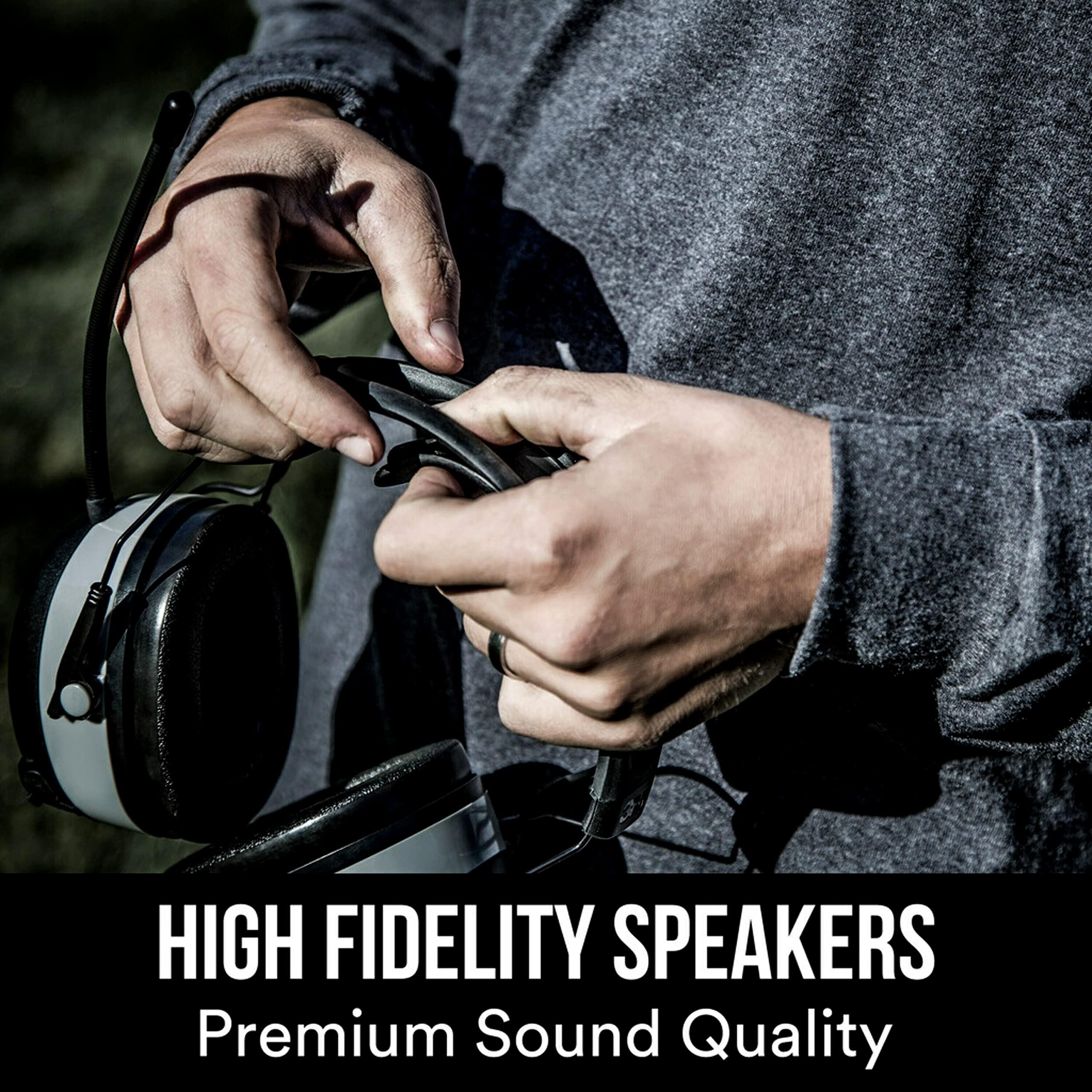 3M 3M WorkTunes Connect + AM/FM Hearing Protector with Bluetooth Technology, Ear protection for Mowing, Snowblowing, Construction, Work Shops