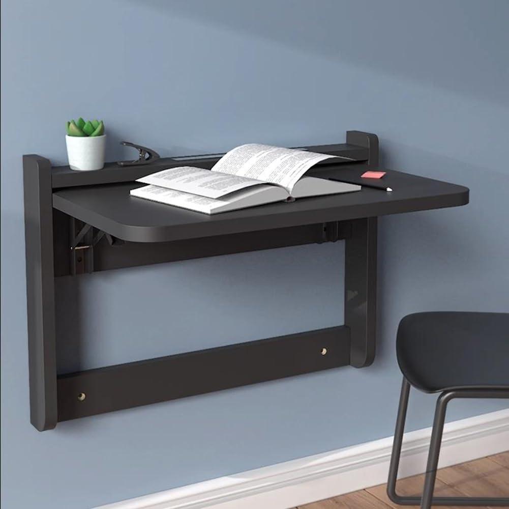 TGjan Direct Store Wall Mounted Drop Leaf Table, Fold Down Dining Table,Folding Floating Computer Desk, Small Workbench for Home Office Laundry Room (Color : Yellow, Size : 50x26cm/20x10in)