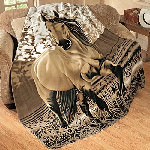 Nani?Wear Western Horse Soft Fleece Throw Blanket, 63"x73"
