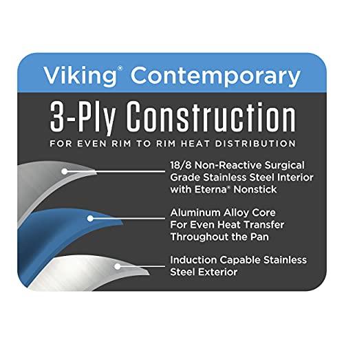 Viking Culinary Viking Culinary 3-Ply Stainless Steel Roasting Pan, Includes a Nonstick Rack, Dishwasher, Oven Safe, Works on All Cooktops including Induction