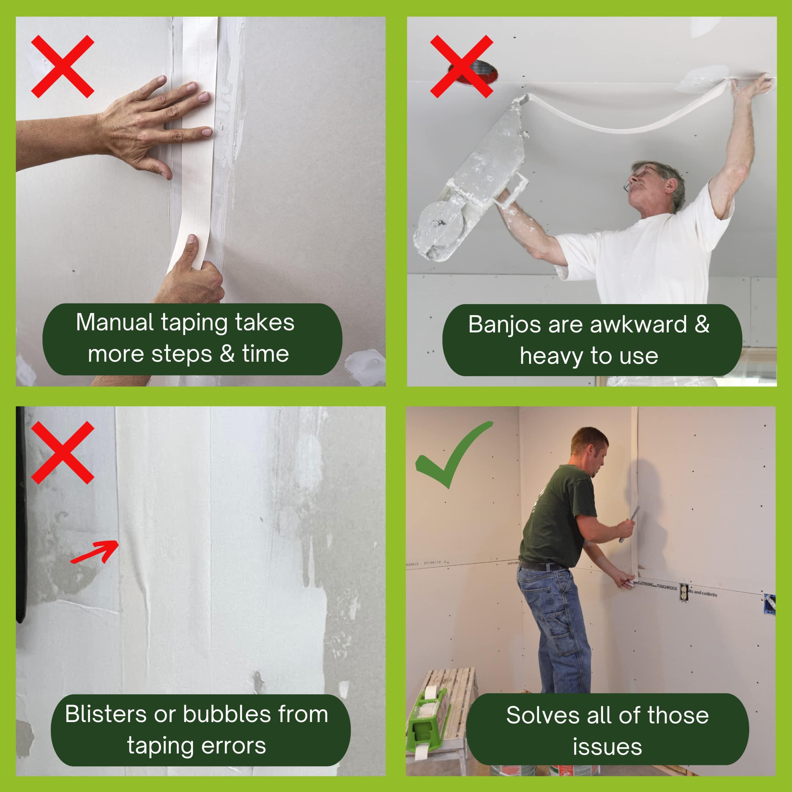 Buddy Tools LLC Buddy Tools TapeBuddy Drywall Taping Tool - Simplifies Drywall Banjo Taping - Reliable & Efficient Tape Dispenser for DIYers - Easy to Use - Reduces Mess and Waste