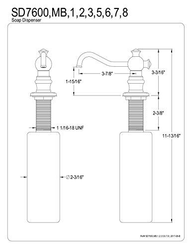 Kingston Brass Kingston Brass SD7601 Vintage Soap Dispenser, Polished Chrome,10-1/4"