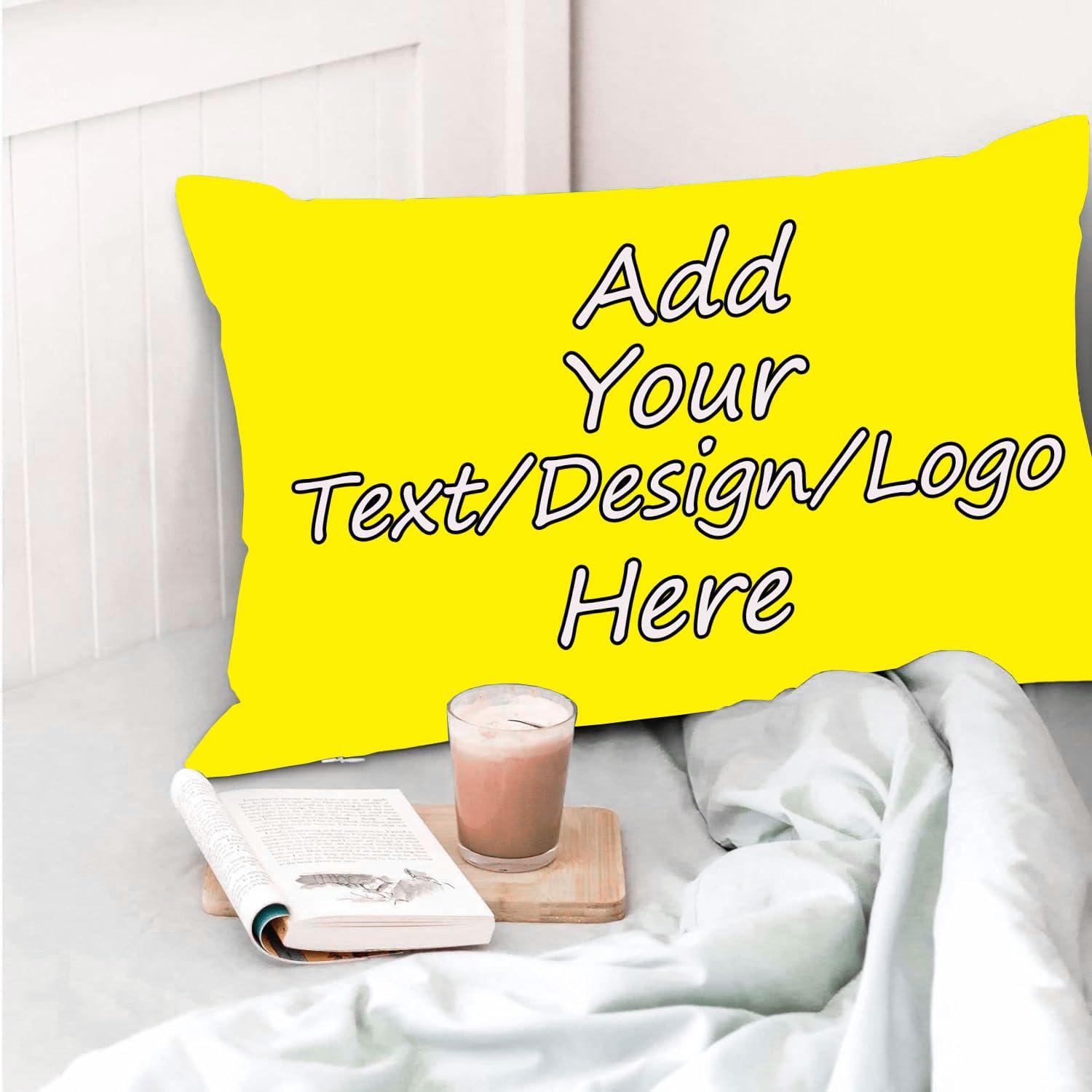 Pzwqkyn Pzwqkyn Custom Pillow with Picture Text Customized Photo Pillowcase, Personalized Throw Pillow Cover, Christmas Love Keepsake Gifts Two-Sides Design 20x30 in, No Filling, Bright Yellow