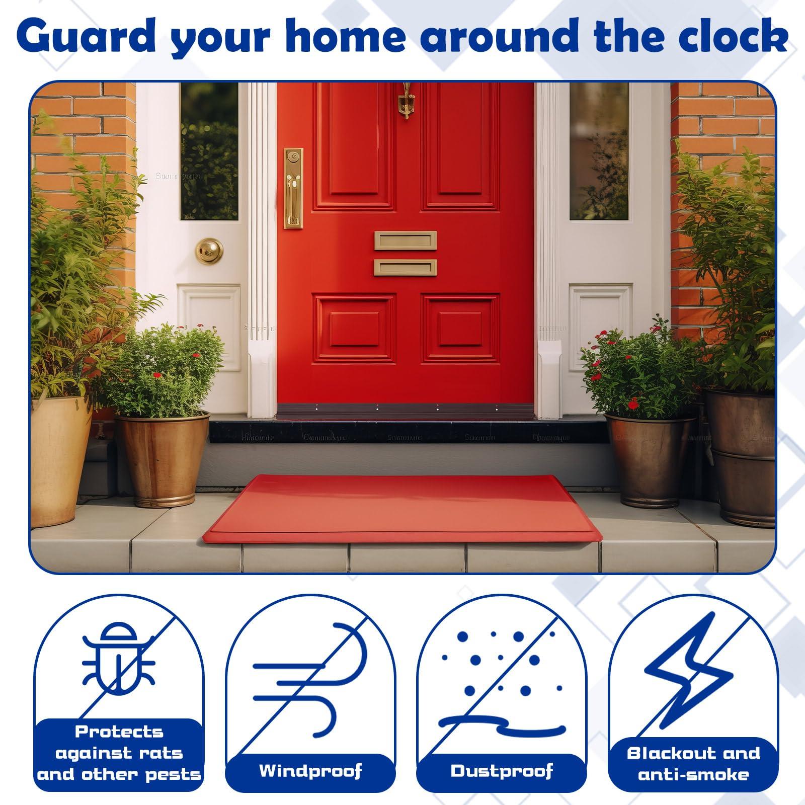 Gisafai Gisafai 2 Pcs Metal Door Draft Stopper Mouse Stopper Aluminum Mice Seal Strip Rodent Proof Door Sweep to Keep out Mice Mouse Rodents Pests(36 Inches,Brown)