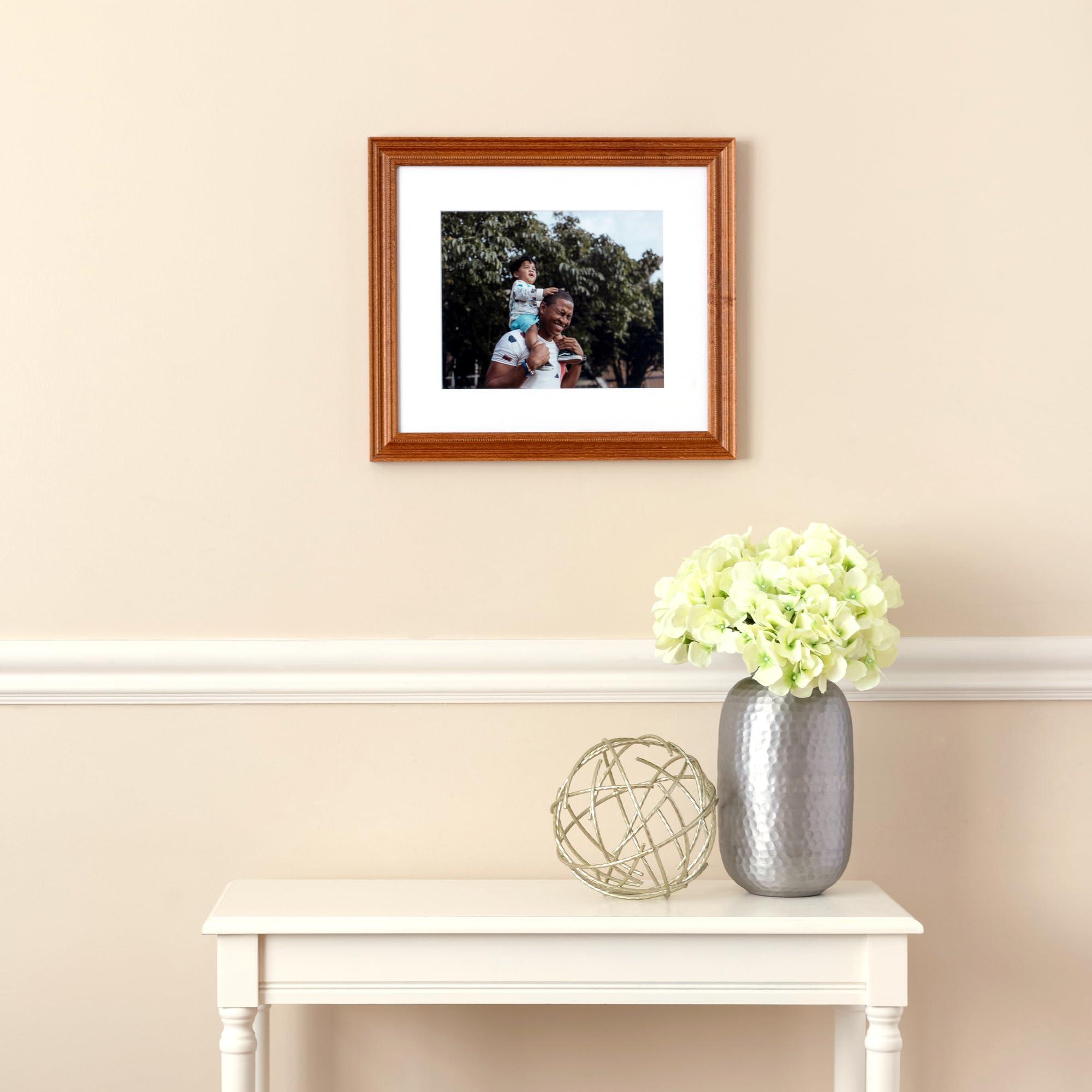 ArtToFrames ArtToFrames 17x21 Inch Brown Picture Frame, This 1.25 Inch Custom Wood Poster Frame is Honey - Comes with Foam Backing 3/16 inch and Regular Acrylic (FBPL0066-81375-YHNY-17x21)