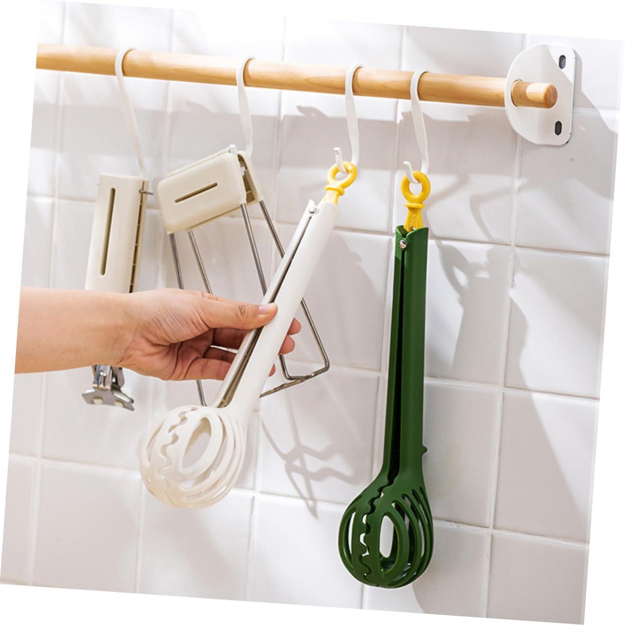 LIFKOME LIFKOME 2pcs Food Clip Boiled Tong Pasta Strainer Cooker Egg Clips Egg Separator Egg Yolk Cooking Wire Crank Egg Mixer Semi Automatic Egg Whisk Eggbeater Omelet Making Spoon Green Plastic