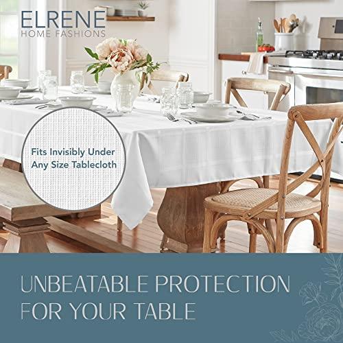 Elrene Home Fashions Elrene Home Fashions Deluxe Heavy Duty Table Pad Protector Cushioned Flannel Backing, 52\" x 70\", White