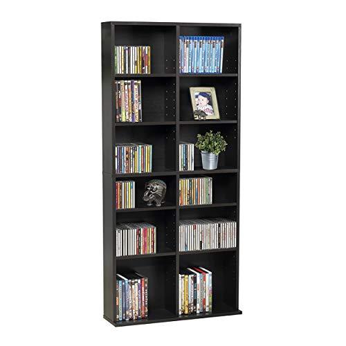 Atlantic Atlantic Oskar Adjustable Media Cabinet - Holds 464 CDs, 228 DVDs or 276 Blu-rays, 12 Adjustable and 4 fixed shelves PN in Espresso