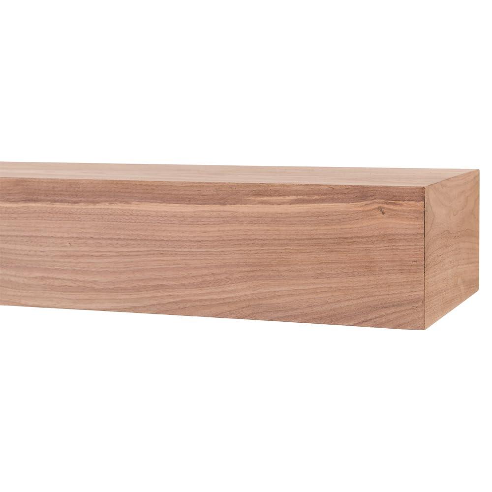 Modern Ember Modern Ember Walnut Creek 60 Inch Fireplace Mantel Shelf in Burnt Sienna - Durable 9\" Depth, Wall-Mounted Shelf with Smooth Finish and Close-Grain Details, Real Walnut Wood