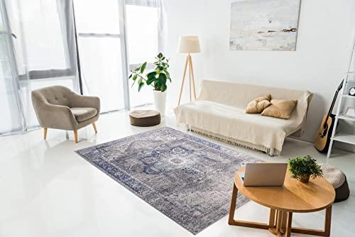 RugOver RugOver Machine Washable Area Rug, Pet-Friendly and Non-Slip Indoor Carpet for Kitchen, Bathroom, Living Room, Home Floor Decoration(Seal/Space, 6'3" x 9'6")