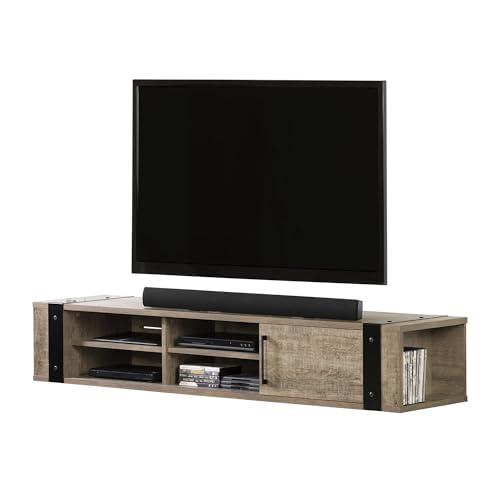 South Shore South Shore Munich 68\" Wall Mounted Media Console-Weathered Oak