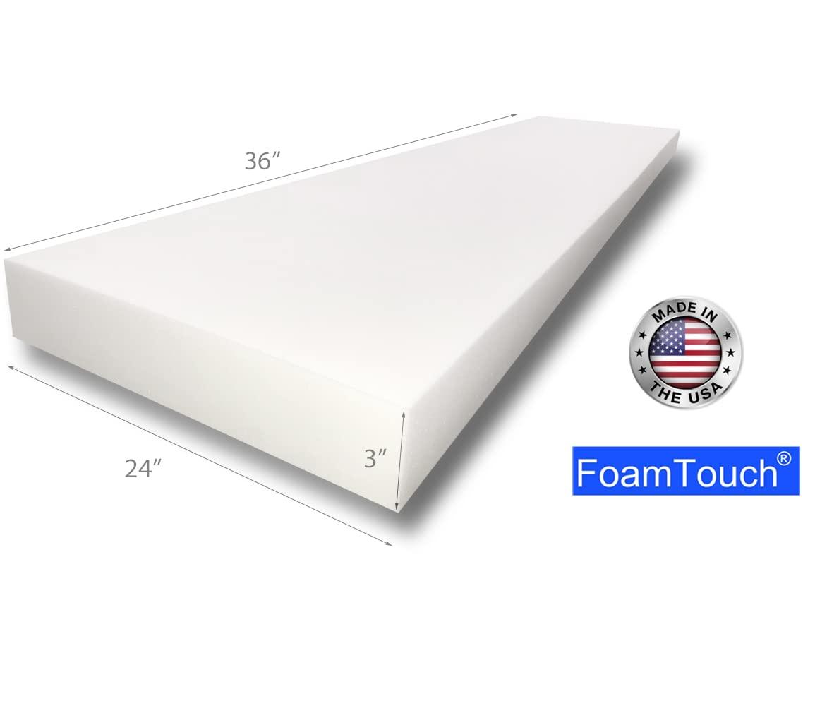 FoamTouch FoamTouch 3x24x36HDF1.8 Upholstery Foam, 3\" x 24\" x 36\", White