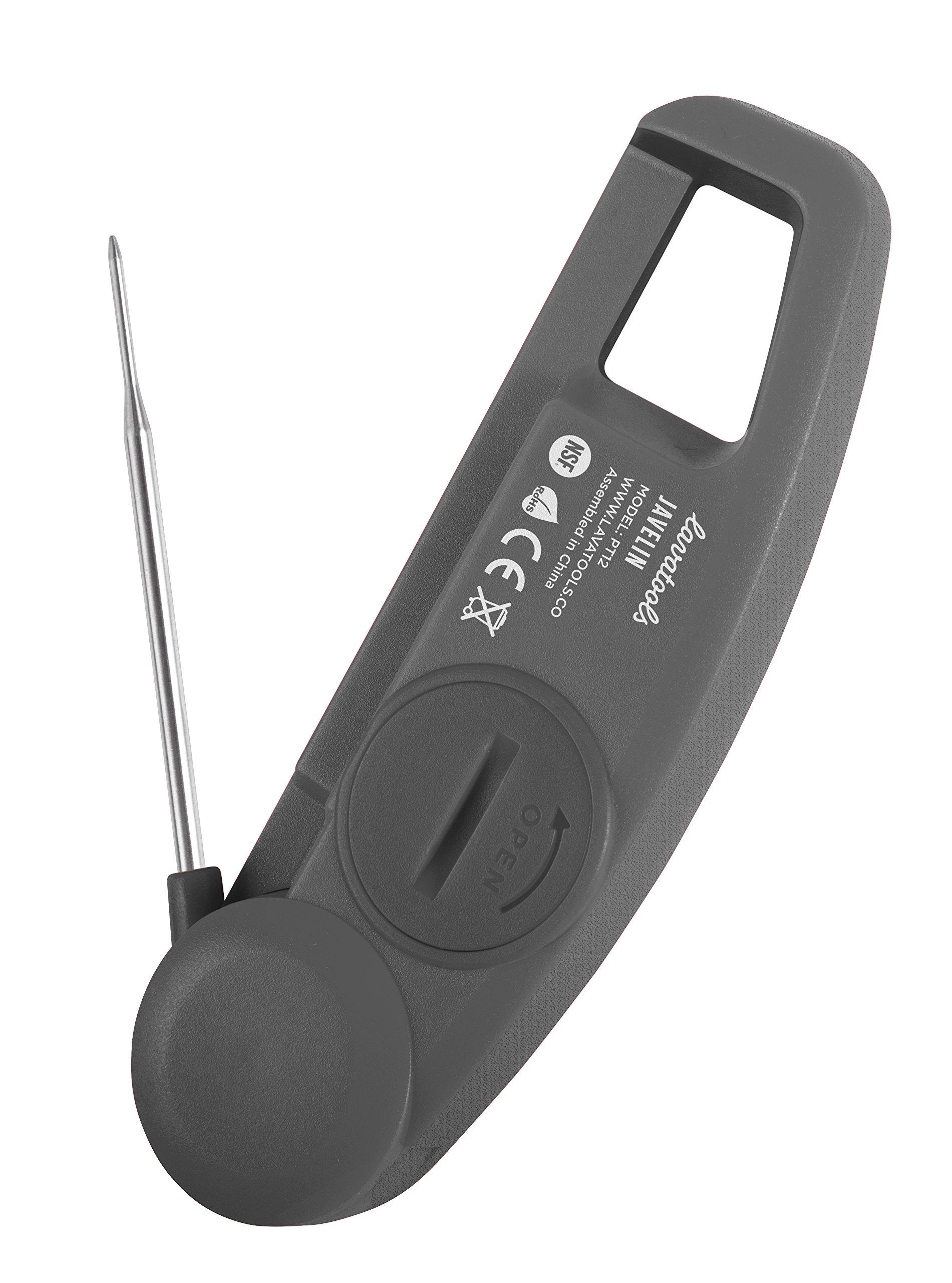 Lavatools Lavatools Javelin Ultra-Fast 2-Second Digital Instant Read Meat Thermometer for Grill and Cooking, 2.75\" Probe, Compact Foldable Design, Large Display, IP65 Water Resistant, NSF Certified Sesame