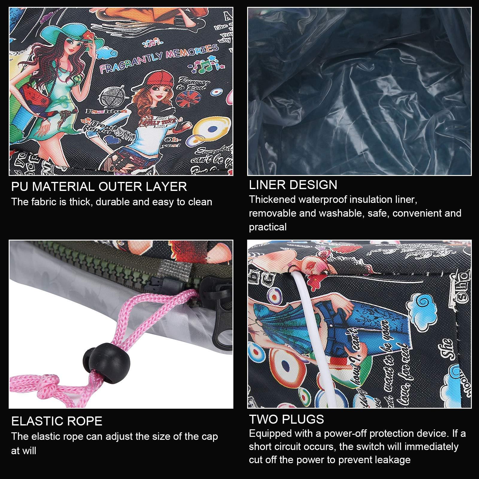 HEITIGN HEITIGN Hair Steamer Heat Cap for Deep Conditioning Adjustable Hair Care Heating Cap with Intelligent Protection 3 Speed Hair Steamer Cap Salon Hair Hat Great Detachable Hair Care Tool (US Plug 110V)