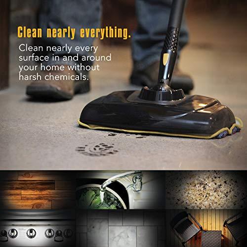McCULLOCH McCulloch MC1385 Deluxe Canister Steam Cleaner with 23 Accessories, Chemical-Free Pressurized Cleaning for Most Floors, Counters, Appliances, Windows, Autos, and More, 1-(Pack), Black