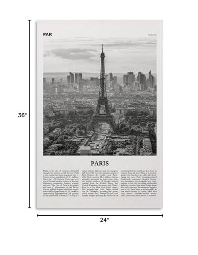 chenyingyi9996 Paris Print Black And White, Paris Wall Art, Paris Poster, Paris Photo, Paris Wall Dcor, Paris Map, Poster Decorative Painting Canvas Wall Art Living Room Posters Bedroom Painting 24x36inch(60x90cm)