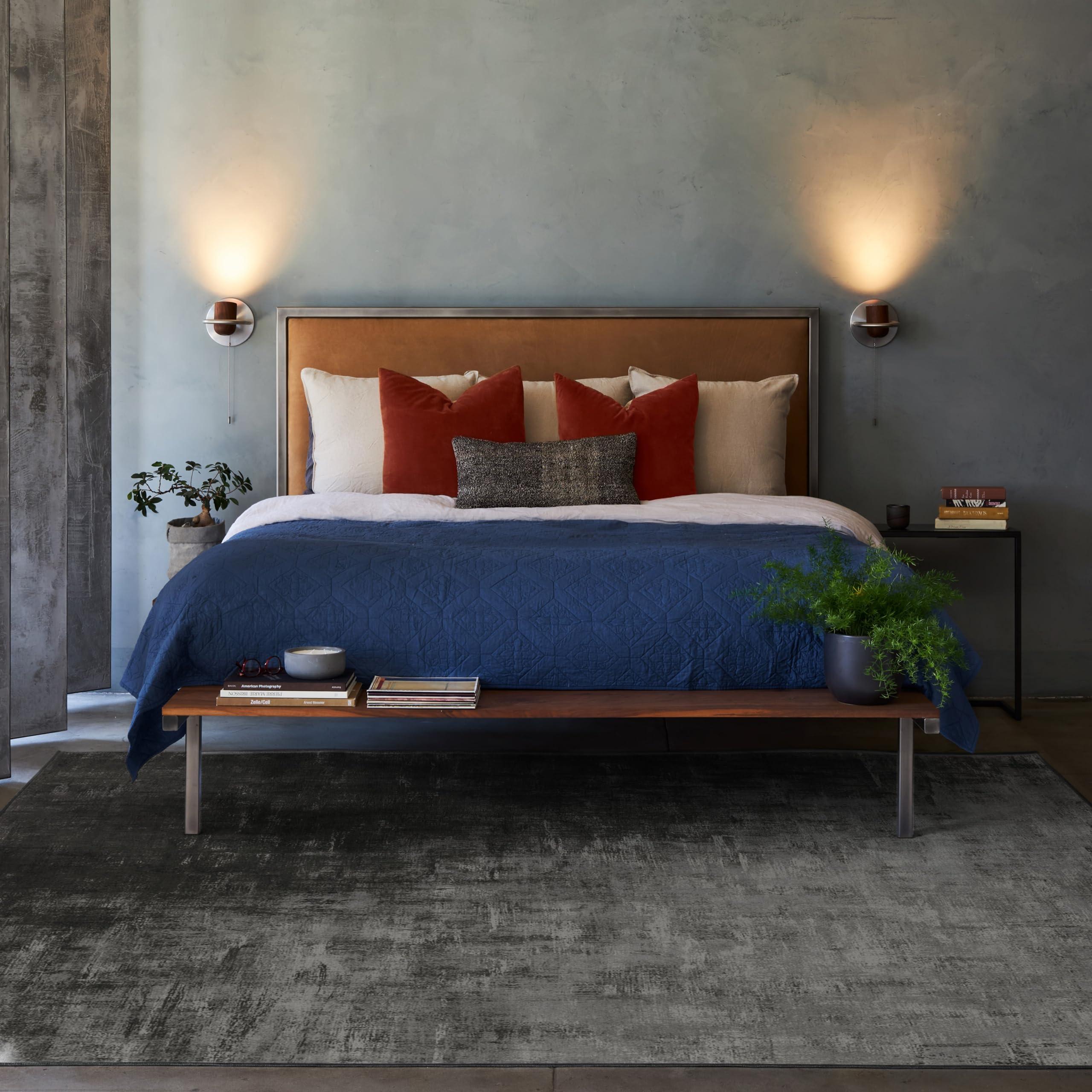 RUGGABLE Ruggable Washable 8x10 Large Area Rug, Impasto Greyscale, Premium Modern Rugs for Living Room, Bedroom, Kitchen, Office, Classroom with Gripper Non Slip Pad